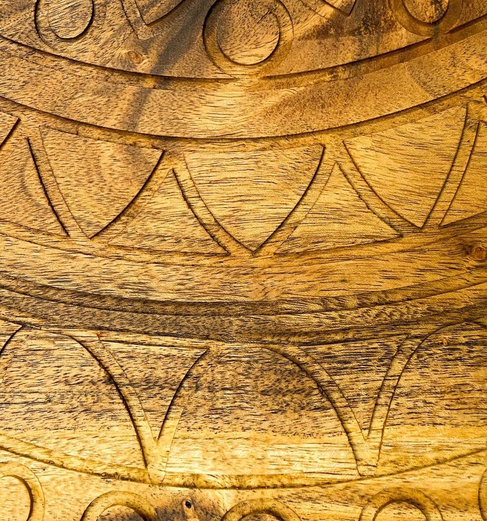 Organic Acacia Wooden Cutting Board and Serving Platter for Cheese Snacks Vegetables Fruit & Salad (Egg with Grooves 13"L X 8"W)