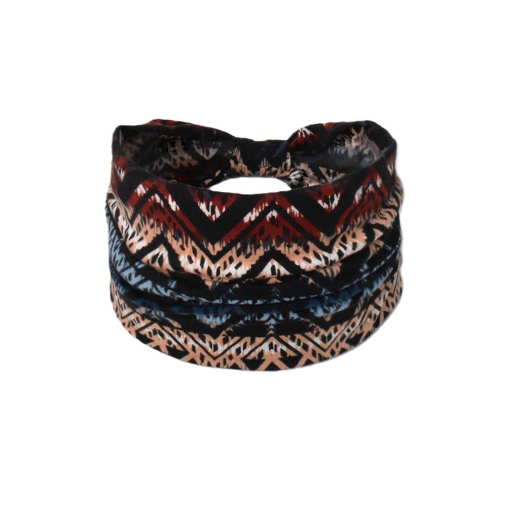 Women's Paisley Sport Yoga Headband - Sweat-Absorbing, Elastic Cotton, Bohemian Style