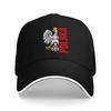 POLNISCHES ADLER-LOGO SCHWARZE BASEBALLKAPPE MIT ROTEM TEXT UND WEISSEN ZIERLEISTEN DESIGN FÜR Unisex UND Damen
