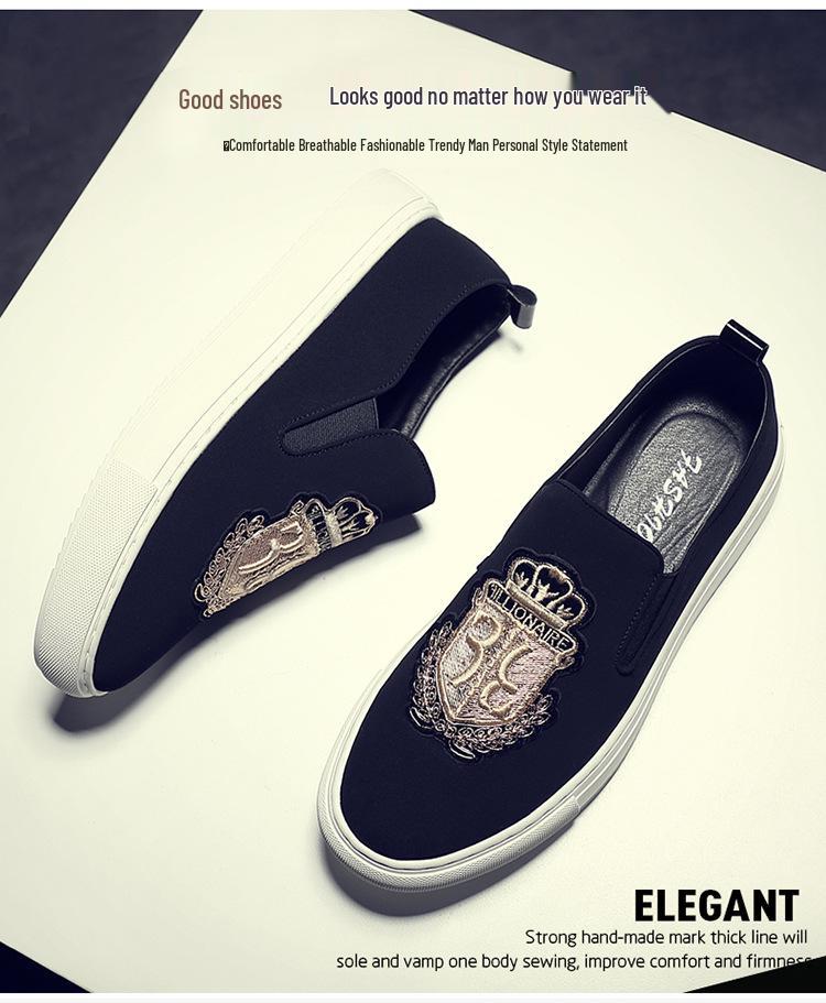 Men's Trendy Summer Slip-on Loafers - British Embroidery & Comfort