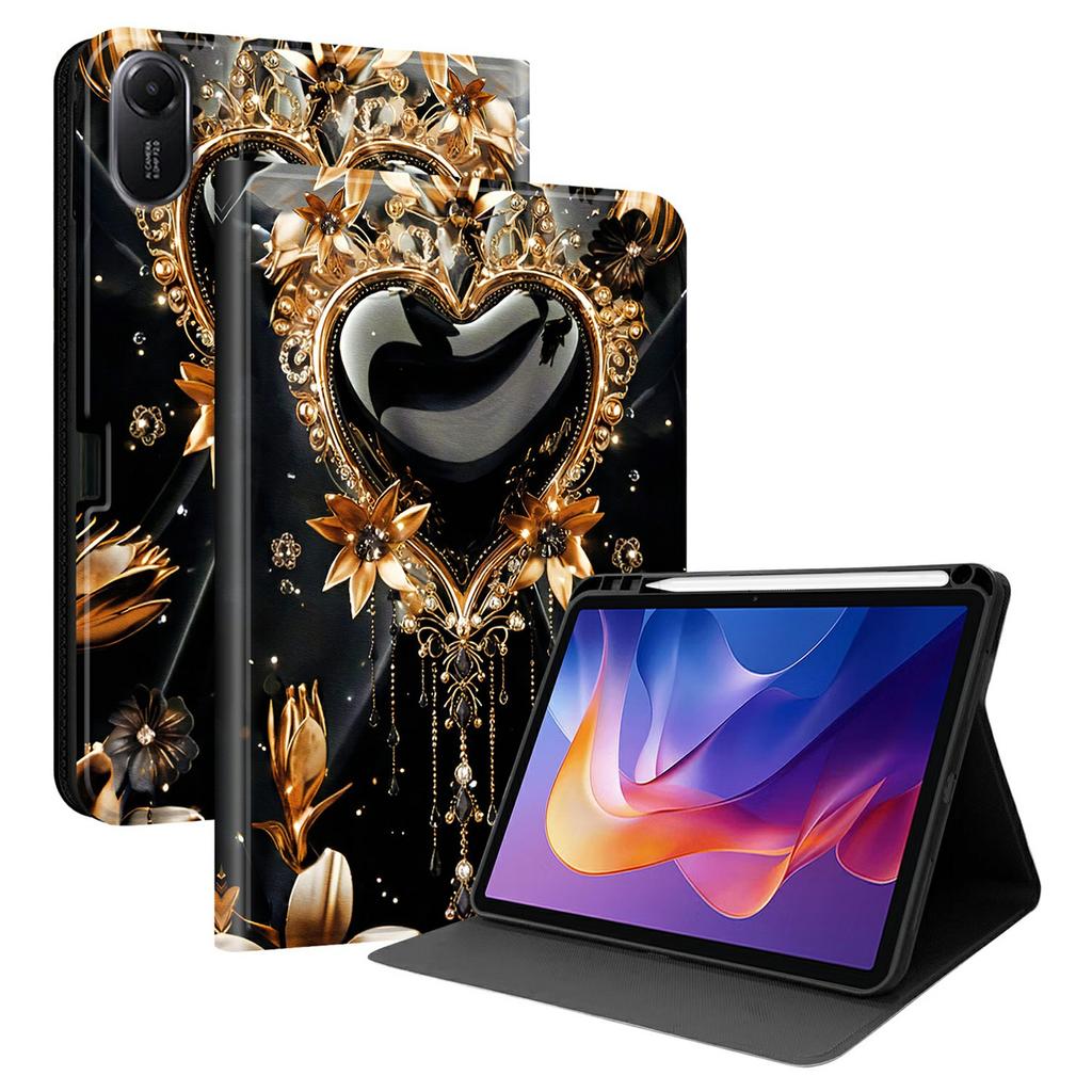 For Xiaomi Redmi Pad 2 PU Leather Case Pattern Print Tablet Cover Stand with Pen Slot (Stylus Not Included)
