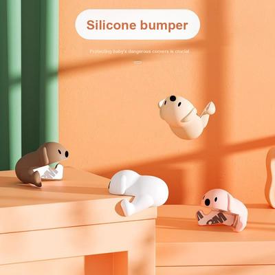 Cute Dog Anti-Collision Silicone Corner Protector Cartoon Shape Child Safety Table Corner Cover for Tea Table Cabinet Corner Table Edge Sticker