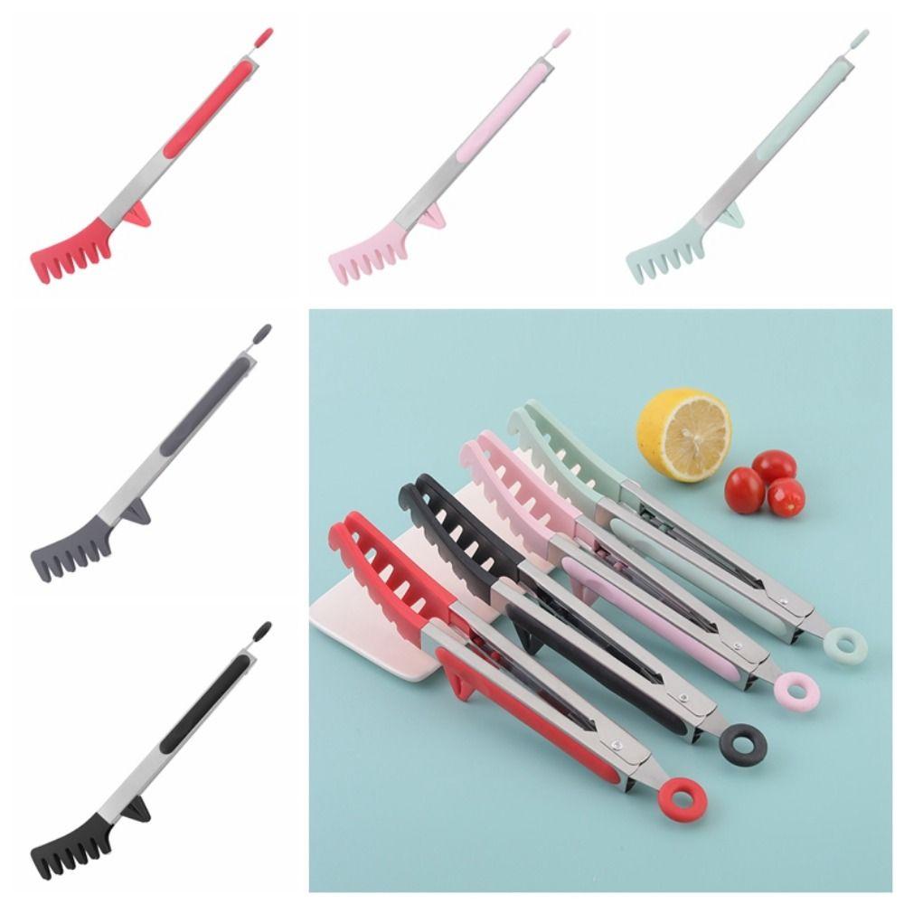 Silicone Pasta Clips Stainless Steel Cooking Serving Tongs Kitchen Tongs  Cooking Accessories