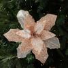 New 30CM Artificial Poinsettia Flower Sequins Glitter Simulation Flowers Sparkling Sequins Flower New Year Festival