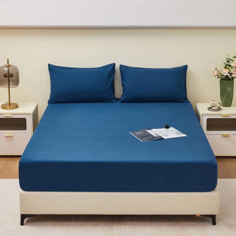 Hot Solid Waterproof Mattress Protector with Elastic Band Sanding Breathable Bed Mattress Cover Baby Wetting Sheet Anti-mite&Washable No Pillowcase