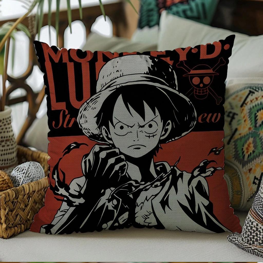 Federa Cuscino Monkey D Luffy One Piece Esclusiva per Fan Anime Edizione Limitata Decorazione a Tema Tesoro per Camera da Letto Stanza del Dormitorio