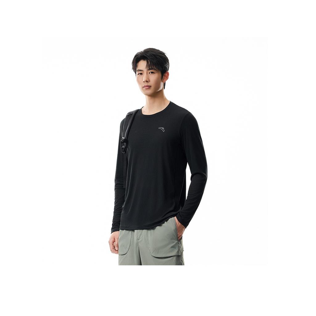 Anta Simple Solid Color Comfortable Versatile Casual Long Sleeve T-Shirt Men Tops 952615404-4