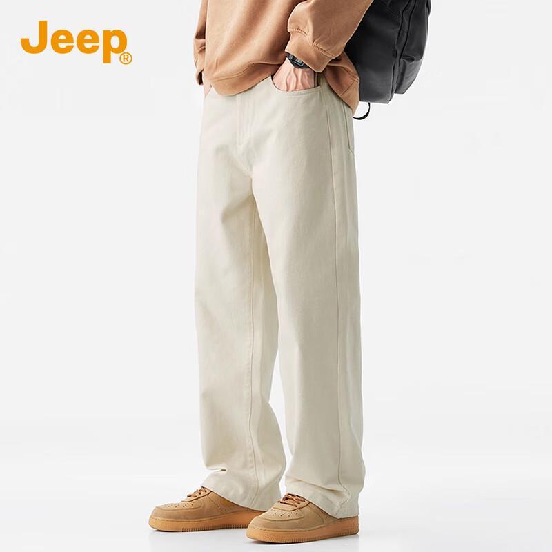 Jeep Men's Pure Cotton Straight-Leg Casual Pants