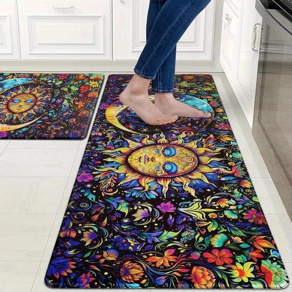 1PC Mushroom Forest Pattern Kitchen Rug Non-Slip Door Mats Pop Design Bathroom Rug Bath Mat Carpet for Home Sink Laundry Decor