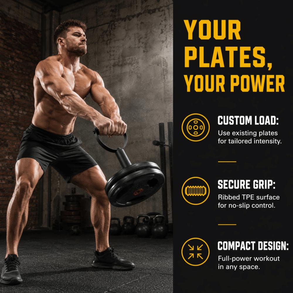 4pcs Weight Plate Compatible Adjustable Kettlebell Handle  Strength Training