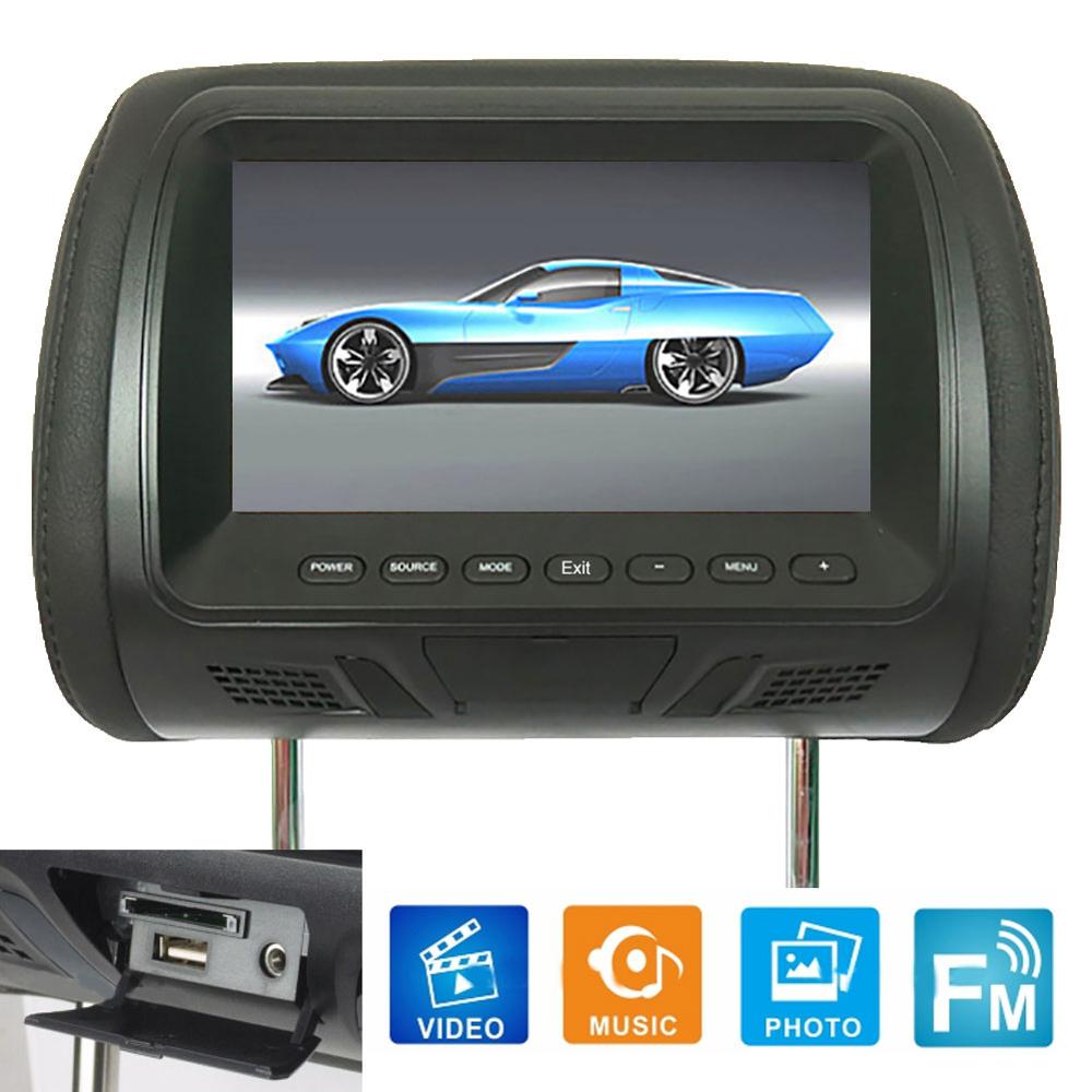 2020 25cm X 13cm X 18cm 7 Inch FM/AM Car Seat Back Headrest Bluetooth LCD Display Remote Control MP5 Monitor 12V DC
