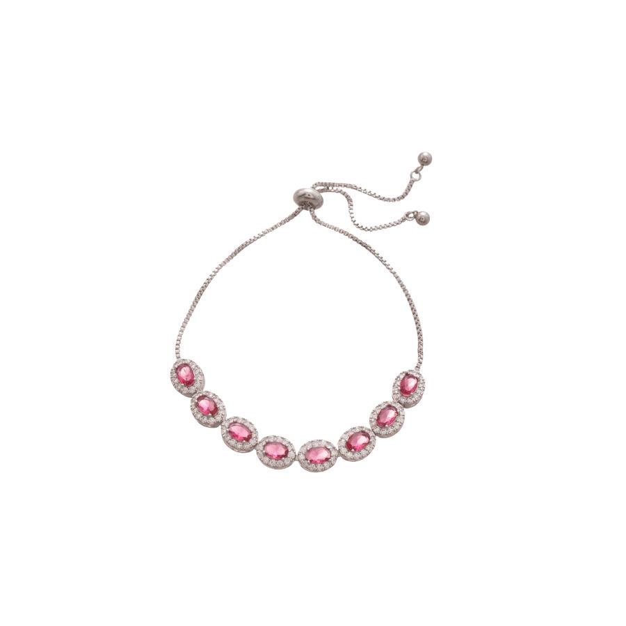 Elegant French Retro Geometric Zircon Oval Bracelet - Luxurious Fashion Jewelry