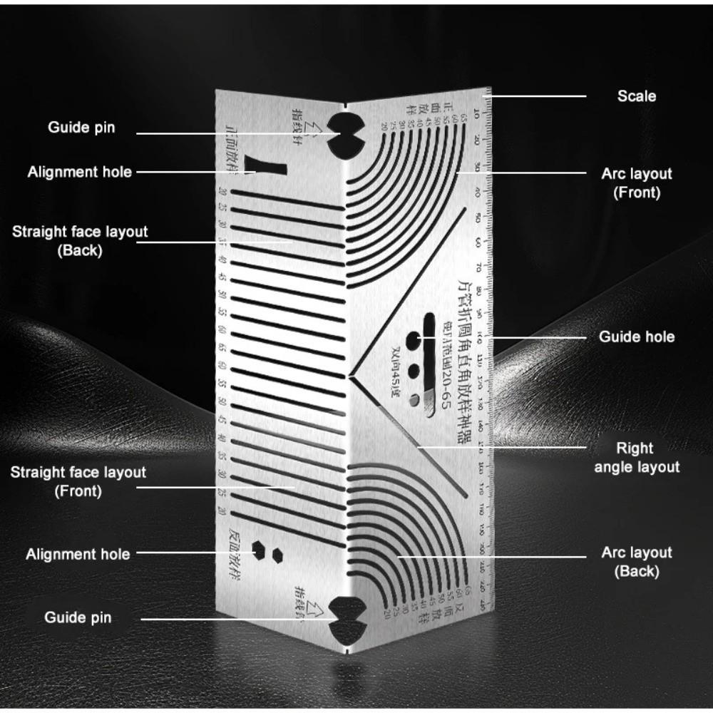 Multifunctional Arc Marking Ruler Circular Line Drawing Metalworking Cutting Guide