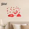 Decorative Mirror Wall Decals 3D Star Moon Cloud Stickers Self Adhesive Decals