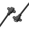 Type-C Four-Core Female Socket Data Cable with Horizontal Charging Port and Fixed Screw Holes