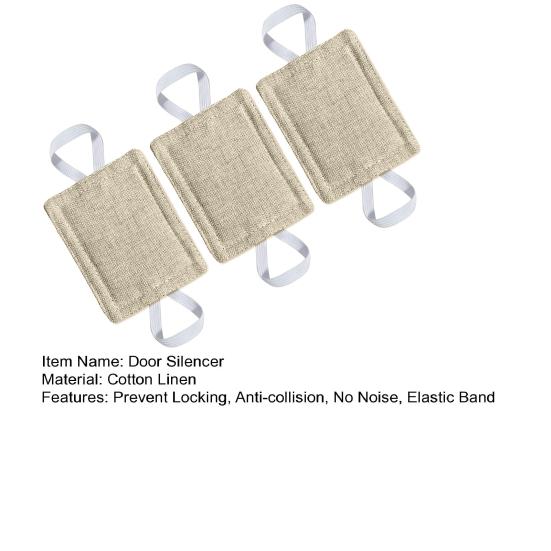 3Pcs Door Silencer Prevent Locking Anti-collision No Noise Elastic Bands Sound Insulation Toddler Safety Door Latch Cover Living Room Supply