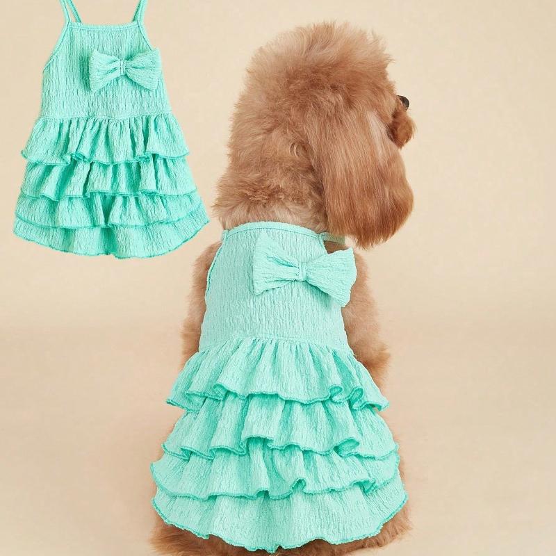 1pc Dog/Cat Candy Layered Tutu Dress, Lightweight Spring/Summer Princess Skirt for Small Pets Like Poodle