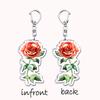 Romantic Pink Rose Flower Keychains Sunflower Red Love Keyring for Accessories Bag Key Chain Ring Jewelry Lovers Friends Gift