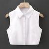Nuova Moda Collo Finto Staccabile Scollatura Bianca Mista Mezza Camicia