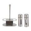 Stainless Steel Salt Shaker Set with Clear Window Anti Fingerprints Versatile Seasoning Bottle for Kitchen
