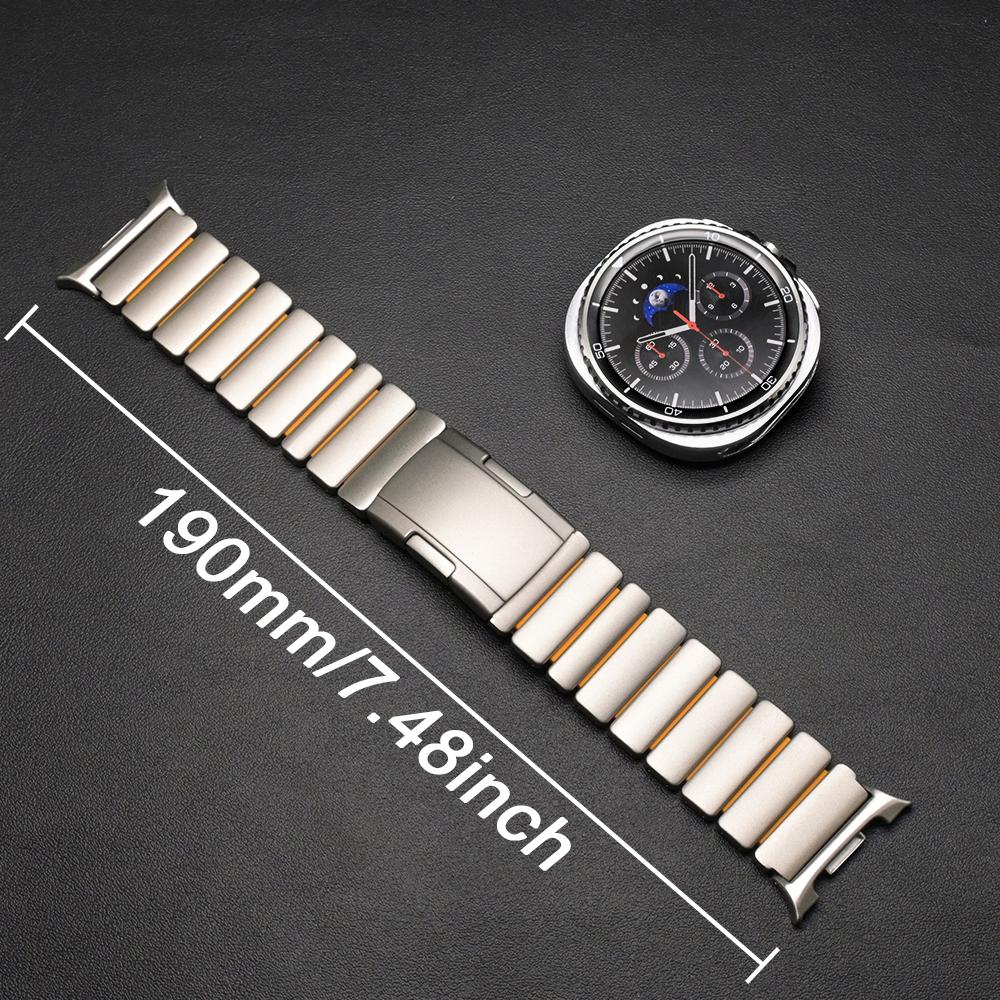 Titanium Band for Samsung Galaxy Watch 8 Calssic 46mm 8 44mm 40mm Metal Rubber Strap for Galaxy Watch Ultra 2025 Luxury Bracelet
