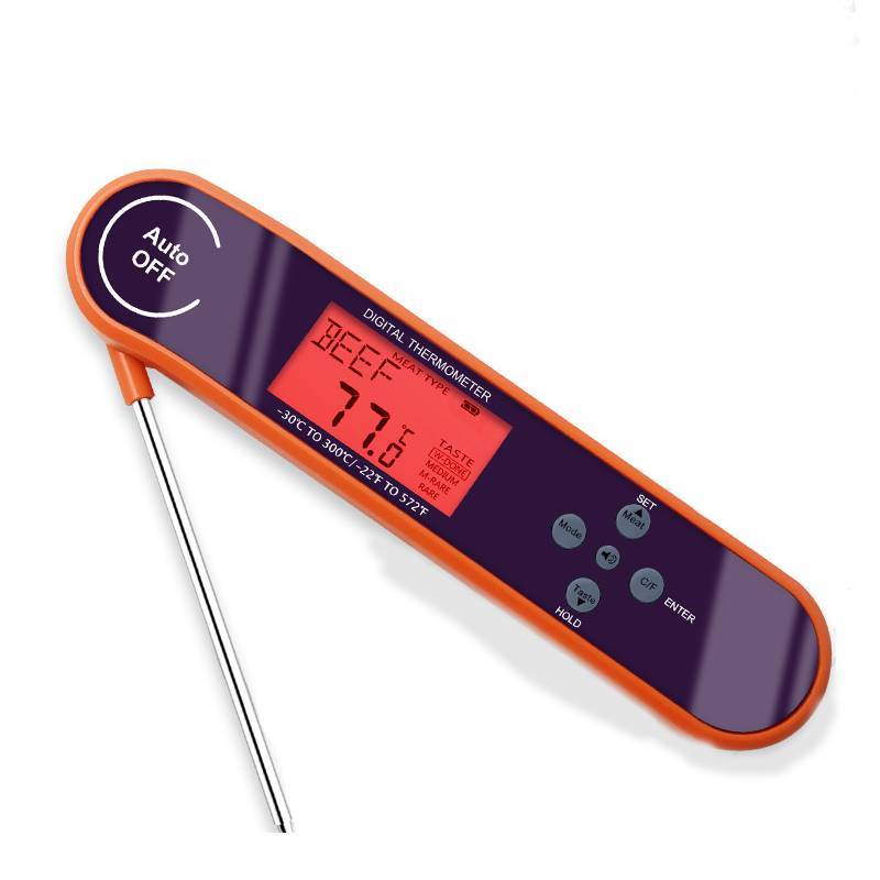 Electronic Food Thermometer With Foldable Body For Meat And Beverage Temperature Monitoring фиолетовый