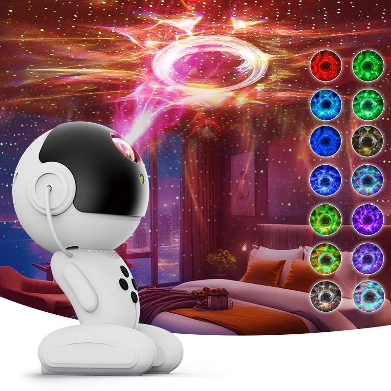 Robot Galaxy Projector Night Light Remote Control Nebula Projection Lights Bedroom Ambient Lighting