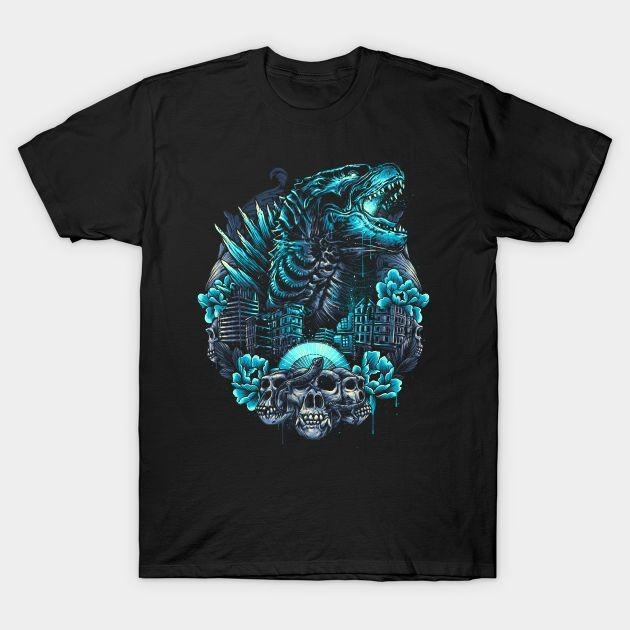 Godzilla Rise from the depths T-Shirt S-3XL S разноцветный