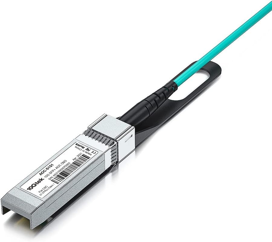 10Gtek 10G SFP + AOC Cable, 10GBASE Active Optical Cable, Compatible with Cisco SFP-10G-AOC2M, Meraki, Ubiquit, Mikrotik, Fortinet, Netgear, D-Link, S