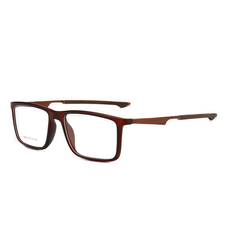 Men's Sports Style Square Eyeglass Frame - TR90, Aluminum-Magnesium, Anti-Blue Light Lenses, Myopia-Compatible (Model 5809)