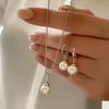 European-American Chic Peach Heart Necklace & Earring Set - Versatile Light Luxury Jewelry