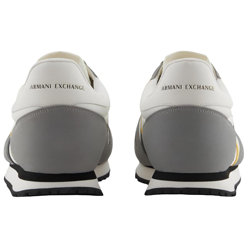 Armani Exchange Round Toe Lace-Up Letter Patch Low-Top Casual Shoes Men sneakers White Gray XUX017XCC68U659