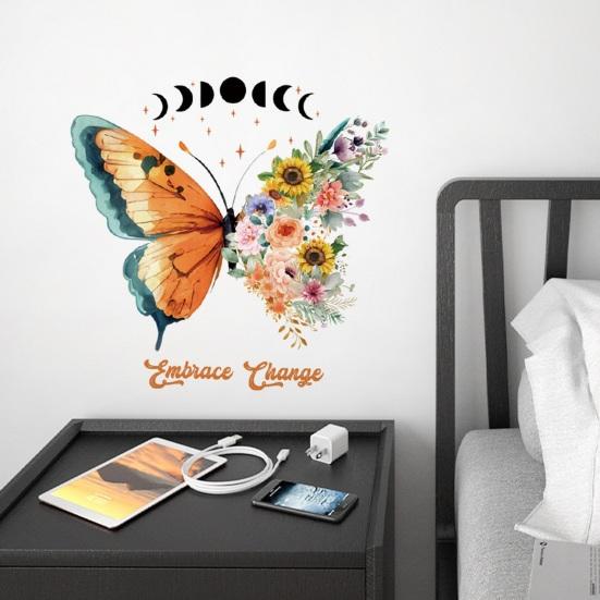 Nálepka s motýly květina na toaletu Vodotěsná samolepicí PVC Samolepící Odnímatelná Obývací pokoj Ložnice Koupelna Nálepka na stěnu Zvířecí květinová dekorace
