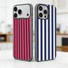 Burgunder-Rosenstreifen Handyhülle Für iPhone 17,16,15,14,13,12,11 Plus,Pro Max,XS,Bunte Silber-Schwarz-Hülle