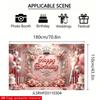 2D Princess Birthday Background Cloth, Pink Balloon & Rose Tapestry