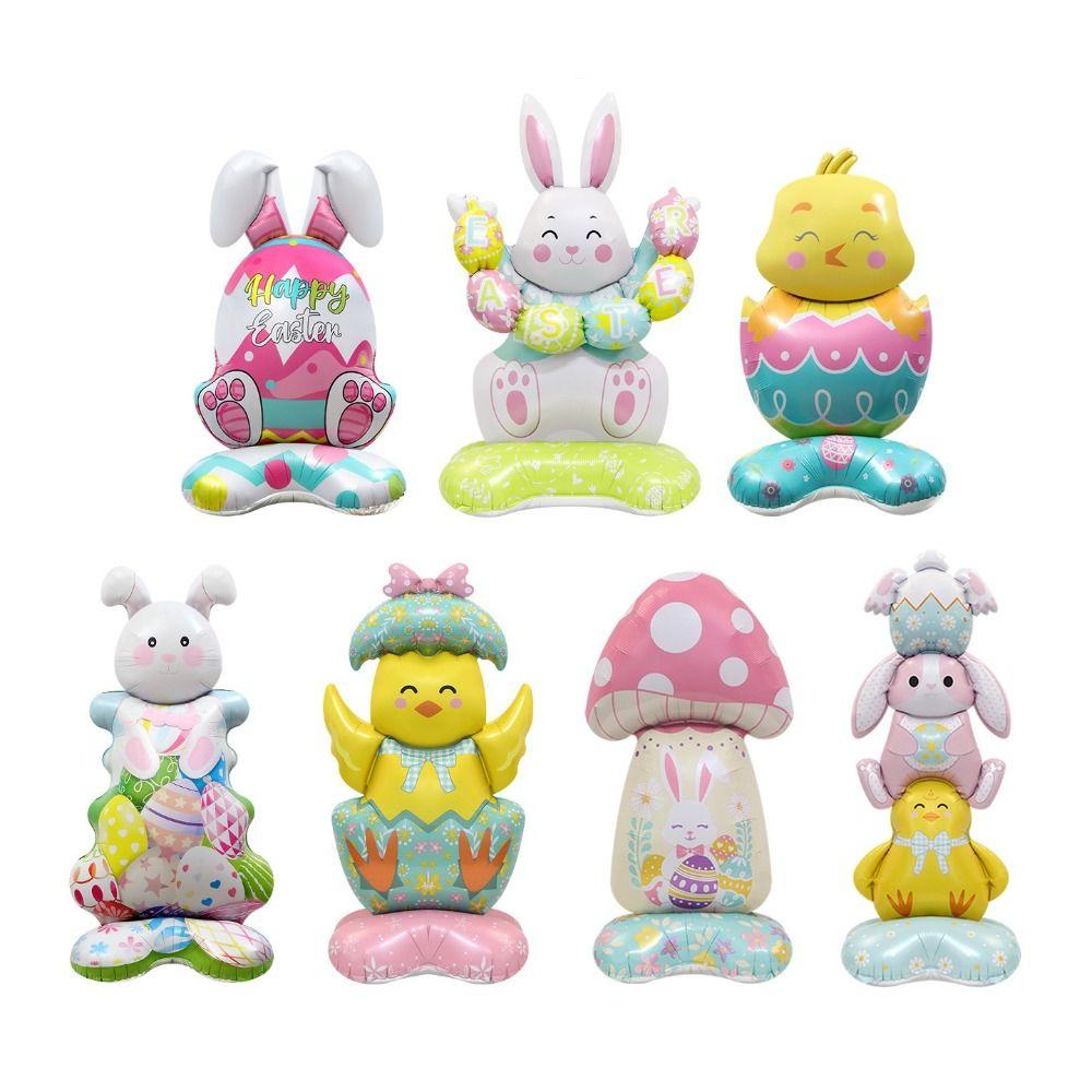 Aluminum Film Easter Rabbit Balloon Large Size Easter Balloon Standing Bunny Balloon Kids Party