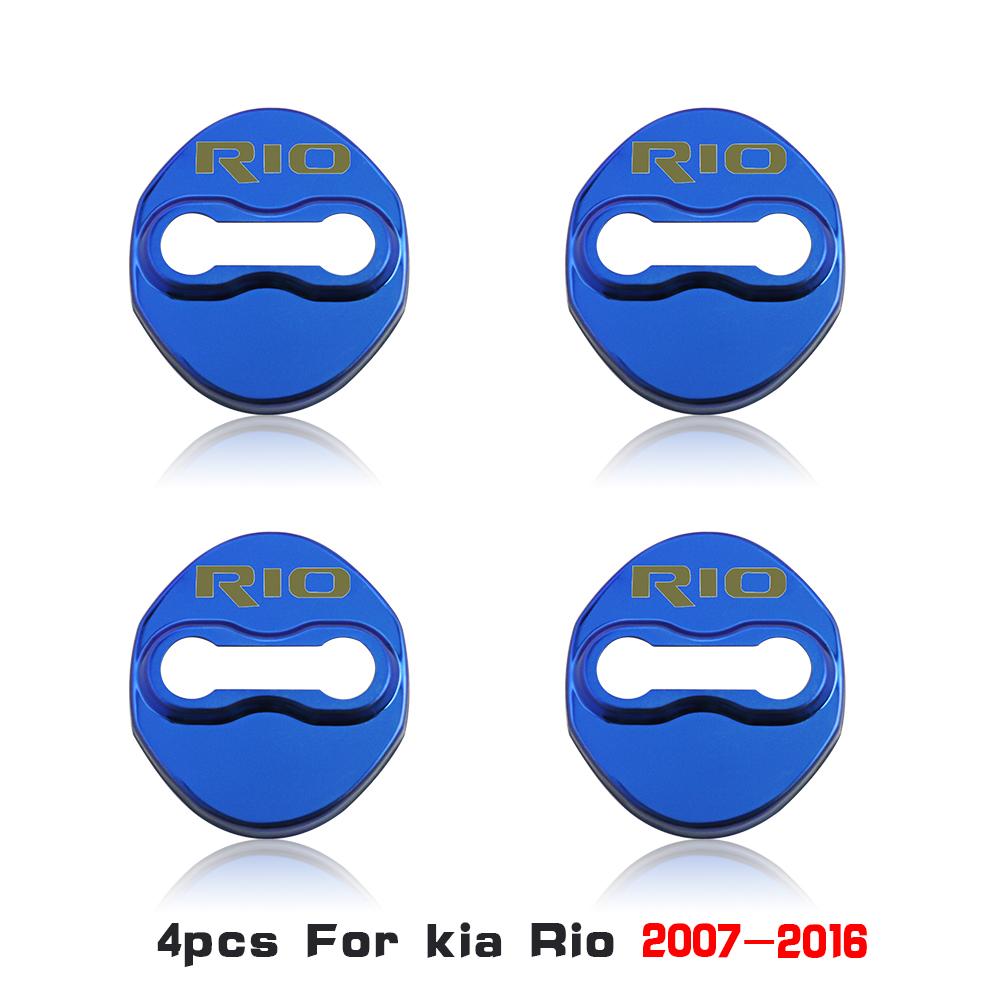 Cnzulk1 4PCS Car Door Lock Cover Protection Cover Dustproof Emblem Decals Decor For Kia Rio 2 3 4 5 X Line XLINE Auto Styling Accesorios