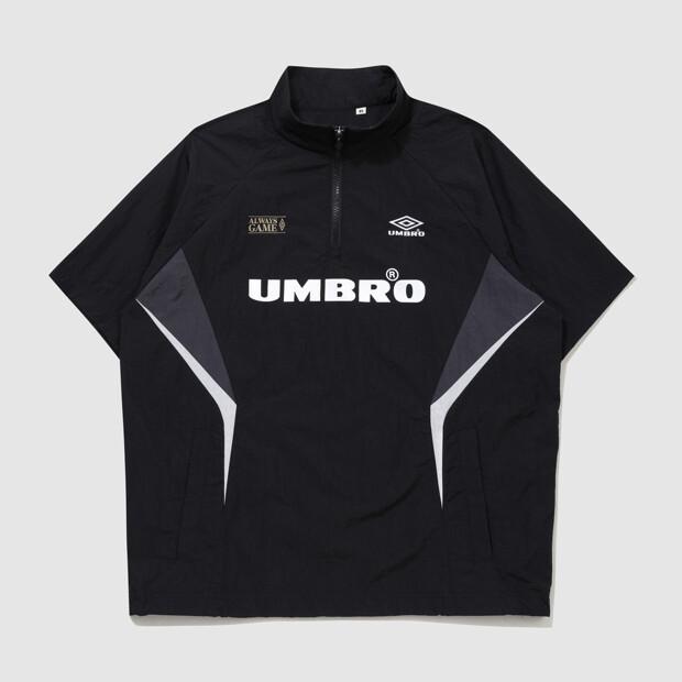 Umbro Hbl Bloke Short Sleeve Stand Neck Anorak Black (Uq223Cwt52) (A Type)