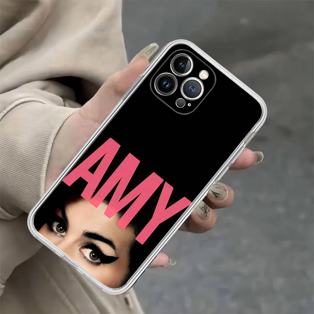 Schöne Frau A-Amy W-Winehouse Transparente Handyhülle Für IPhone 16 15 14 13 12 11 Pro Max Plus Weiche Hülle