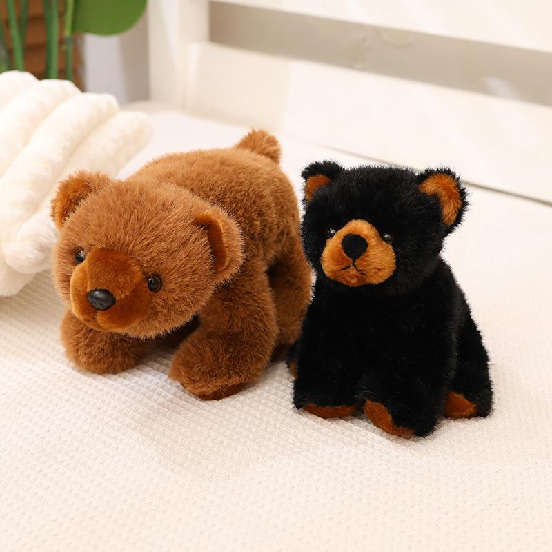 Non-Toxic Kawaii Simulation Animal Brown Bear Polar Bear Plush Doll Cute Furry Bear Plush Toy Home Decor For Children And Children Comfort Gift