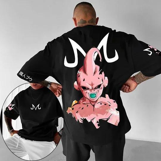 Dragon Ball Print Cotton Tshirt 2026 Summer New Arrivals Oversized Mens Tee Majin Buu Fan TShirt UnisexChildrens Sportswear
