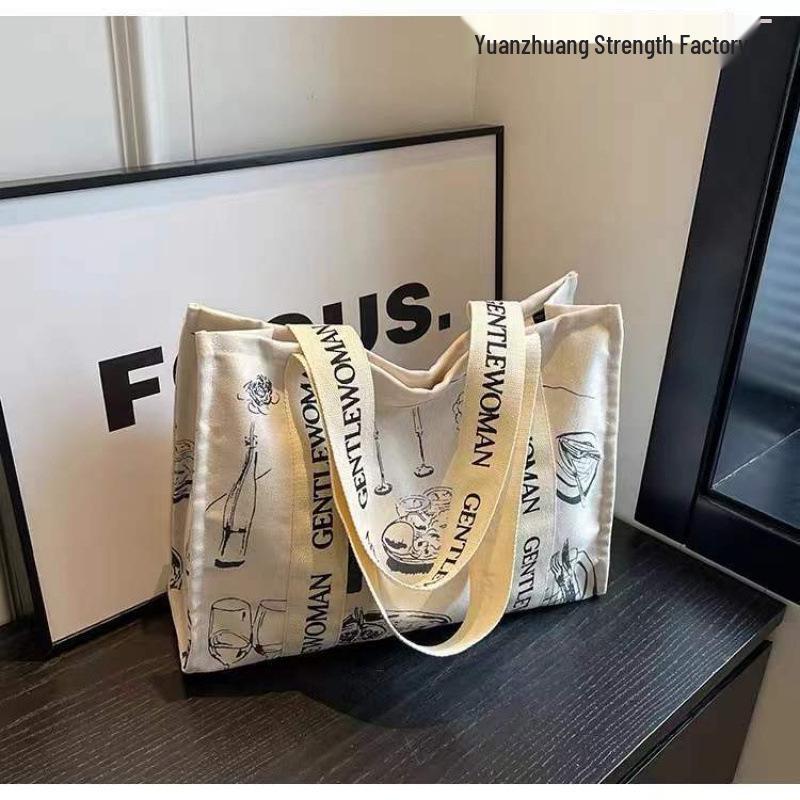 Damen Canvas Tote mit großem Fassungsvermögen für Sommerausflüge, den lässigen Arbeitsweg, Kurztrips & Shopping