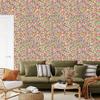 Wallpaper Small Flowers Beige, Green and Coral for Living Room and Bedroom 50x1000