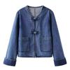 Retro Chinese-Style Frog Button Denim Jacket - Love it to Death! NiNi Inspired National Style, Loose-Fit Spring Coat for Women.