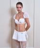 VINAJ Belted Lace Line Micro Skirt Cover-Up (White)