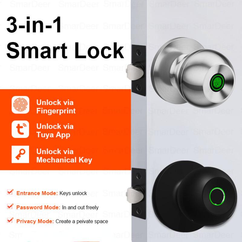 3-in-1 Keyless Entry Bluetooth Door Lock Multi-function Smart Lock Electronic Fingerprint Lock