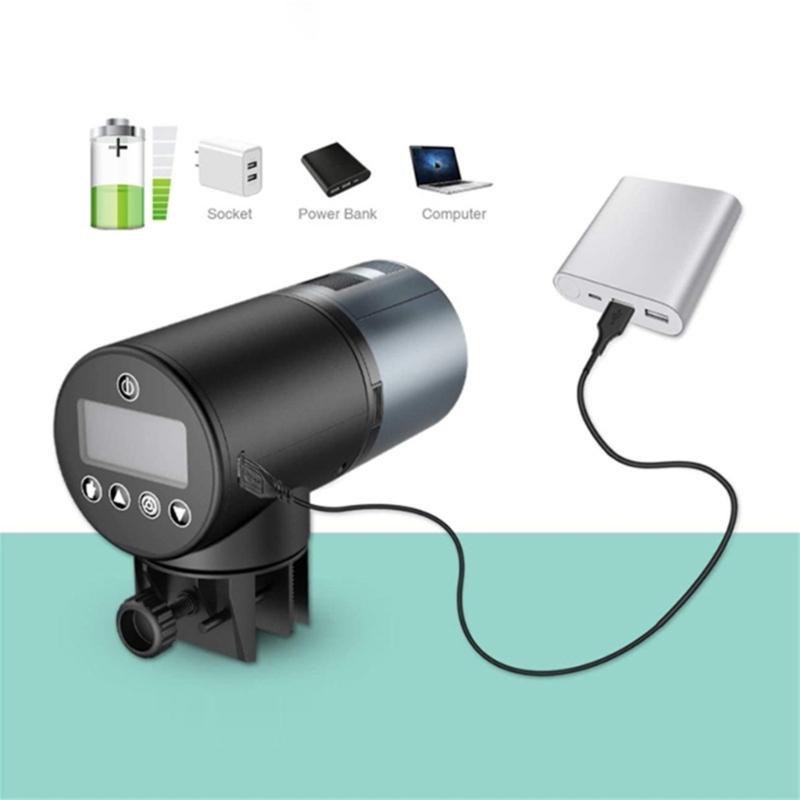 Programmable Aquariums Feeders Regulable Pellet Dispenser Charging Timers Large Capacity