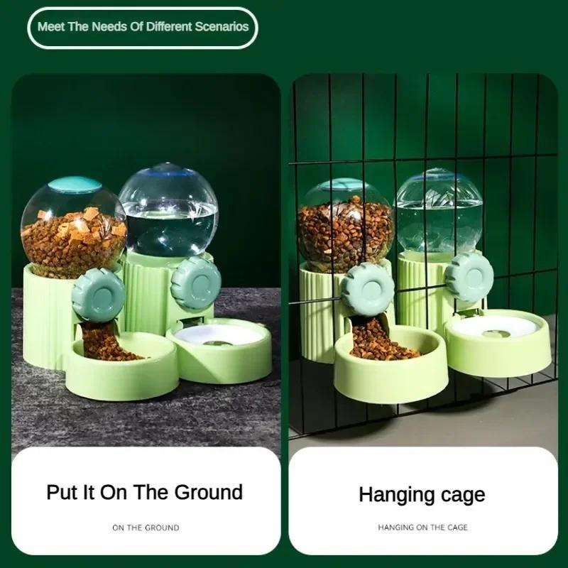 Automatic Dog Cat Feeder Cage Hanging Pet Bowls Pet Water Dispenser Dog Water Bottle Food Container Dispenser Bowl for Cat Dog