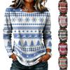 Women's Casual Christmas Print Long Sleeve Neck Top