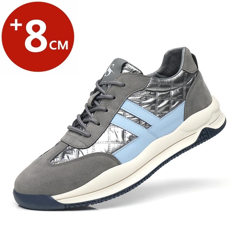 

Кроссовки на платформе из натуральной кожи для мужчин, стельки для увеличения роста 6/8 см, обувь-лифт высокого качества, удобная, дышащая, повседневная, спортивная 44